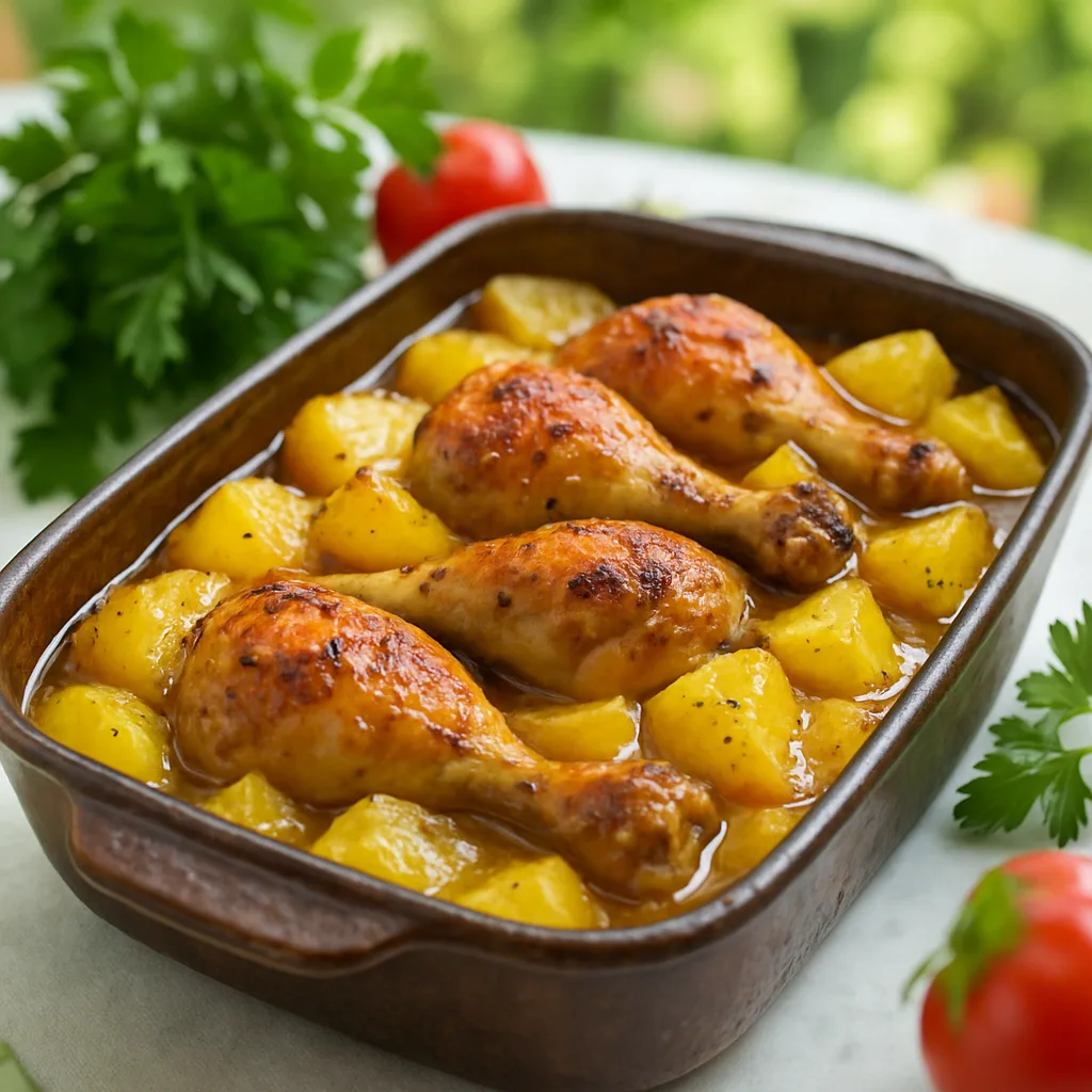 Pečena piletina sa krompirom u sosu
