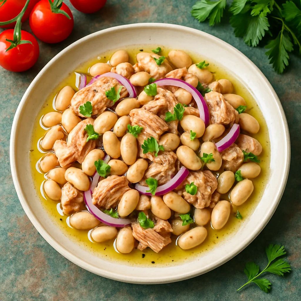 Tuna salata sa pasuljem i crvenim lukom